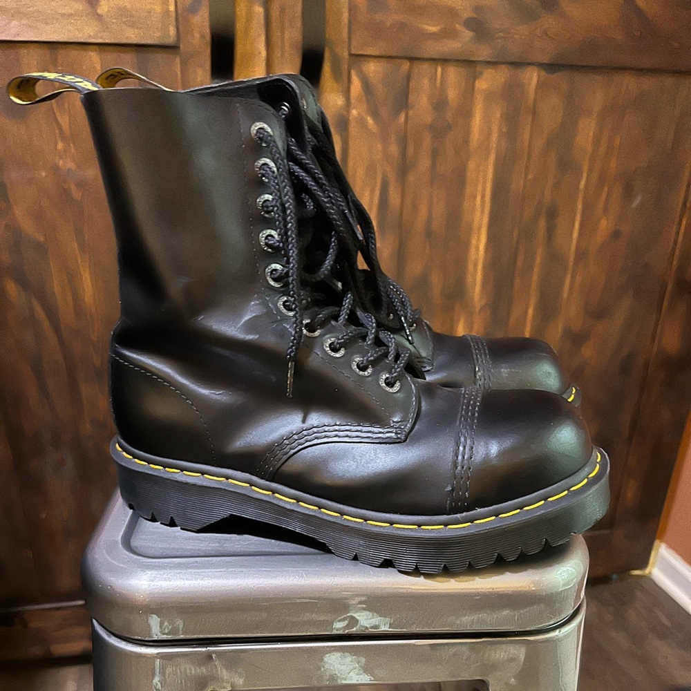 Dr. Martens Black Leather Lace-Up Boots